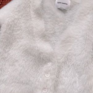 Skylar and Madison fuzzy crop sweater